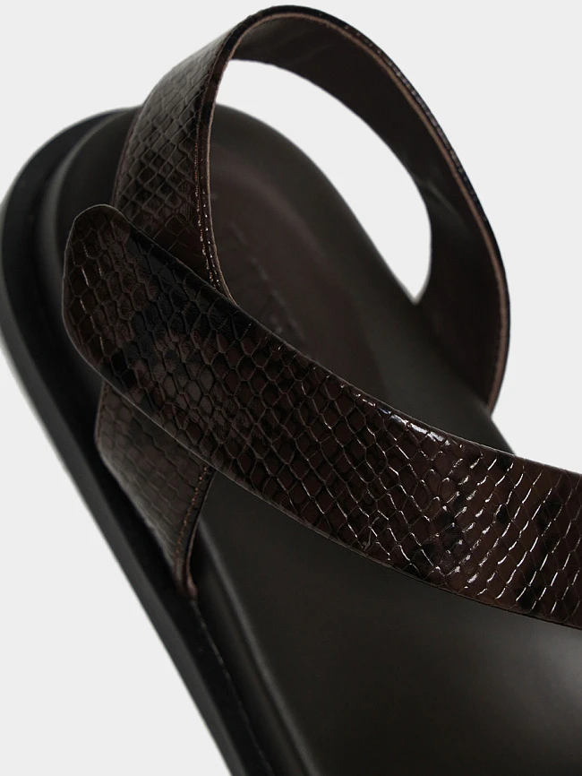 Сандалии женские летние, цвет коричневый, натуральная кожа 1821782 | 5