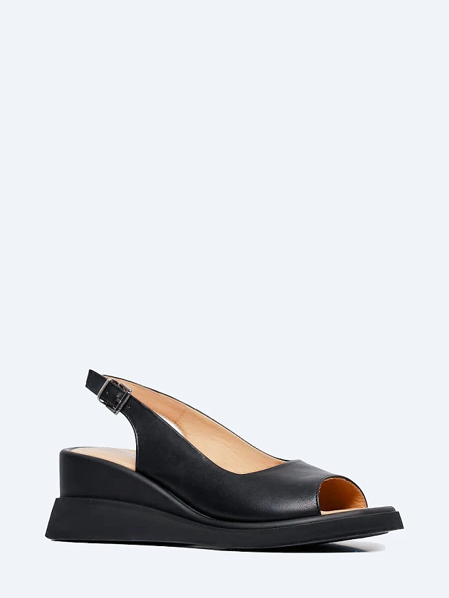 Босоножки женские летние, цвет черный, натуральная кожа 136469 | 1