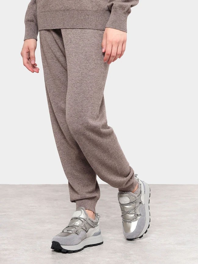 Кроссовки женские зимние, цвет серый, натуральный спилок/текстиль/искусственный мех 5270001M | 8