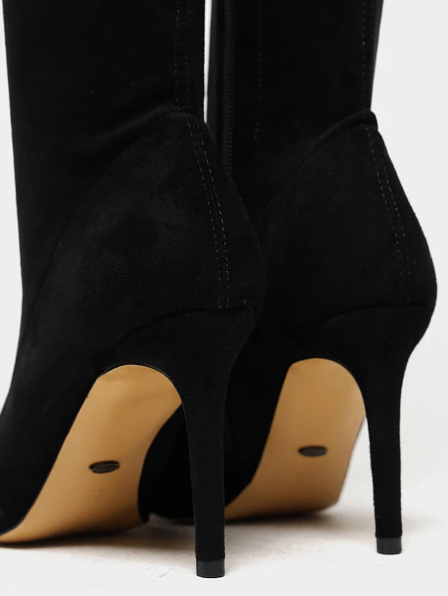 Ботфорты женские демисезонные, цвет черный, искусственный велюр 6550442 | 6