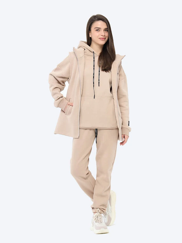 Комплект (джемпер с капюшоном+брюки+жилет) женские всесезонные EF8510-08 | 1