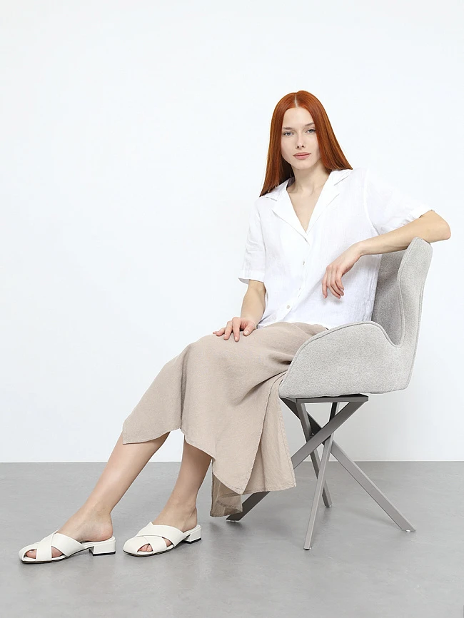 Сабо женские летние, цвет молочный, натуральная кожа и полимерные материалы 7210125 | 11