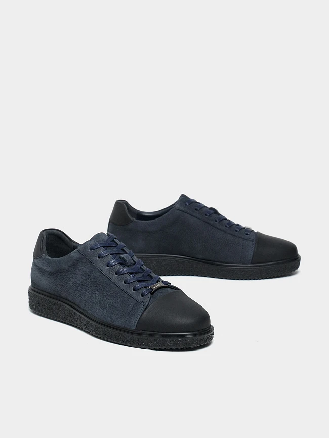 Кеды мужские демисезонные, цвет синий, натуральный нубук/натуральная кожа M1782543 | 2