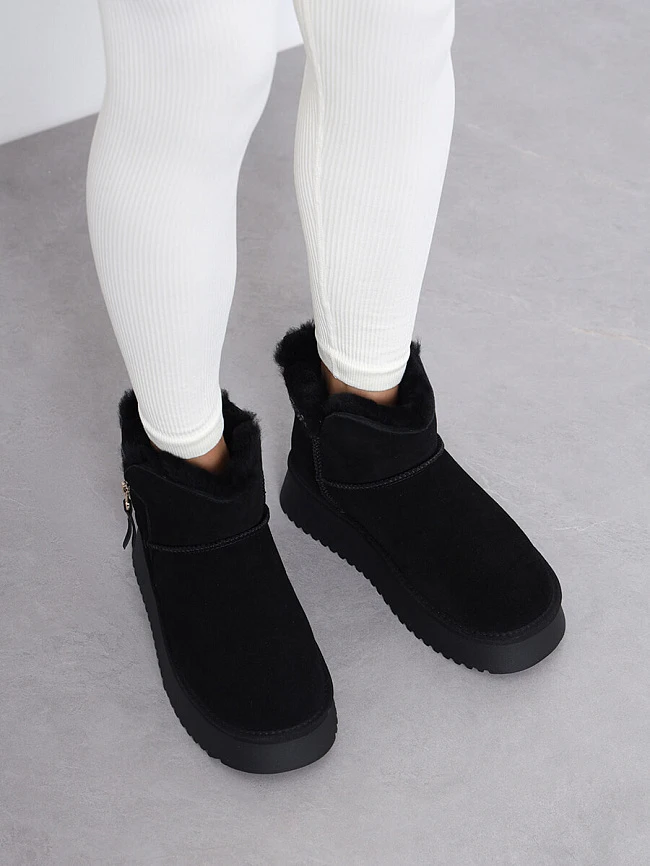 Полусапоги женские зимние, цвет черный, натуральный спилок 27VD084M | 10