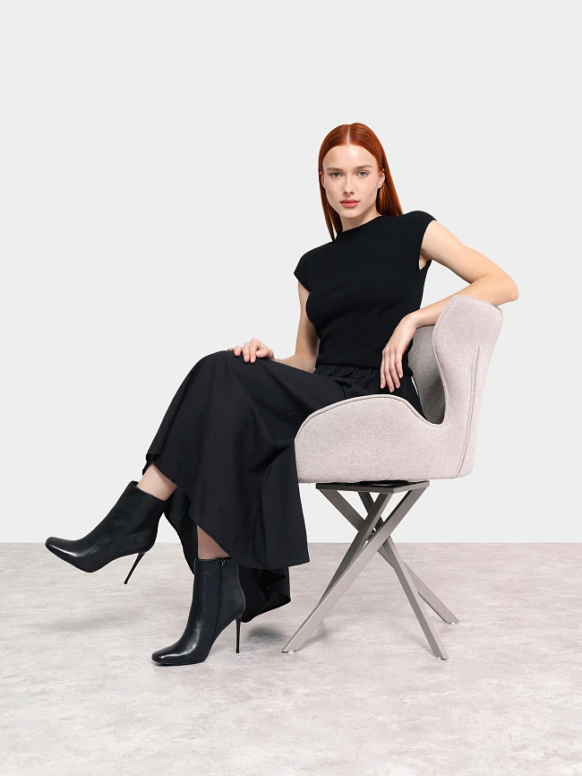 Полусапоги женские демисезонные, цвет черный, натуральная кожа 1492995 | 11