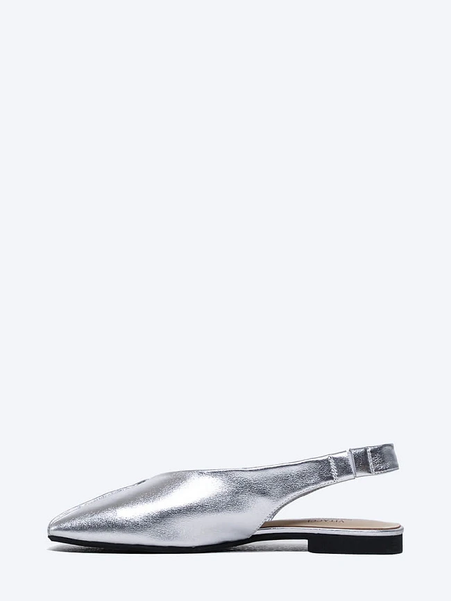 Туфли женские летние, цвет серебряный, натуральная кожа и полимерные материалы 1849740 | 3