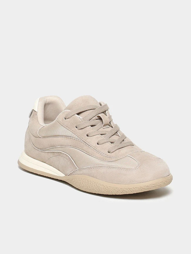 Кеды женские летние, цвет бежевый, натуральный велюр/текстиль 3630430 | 2