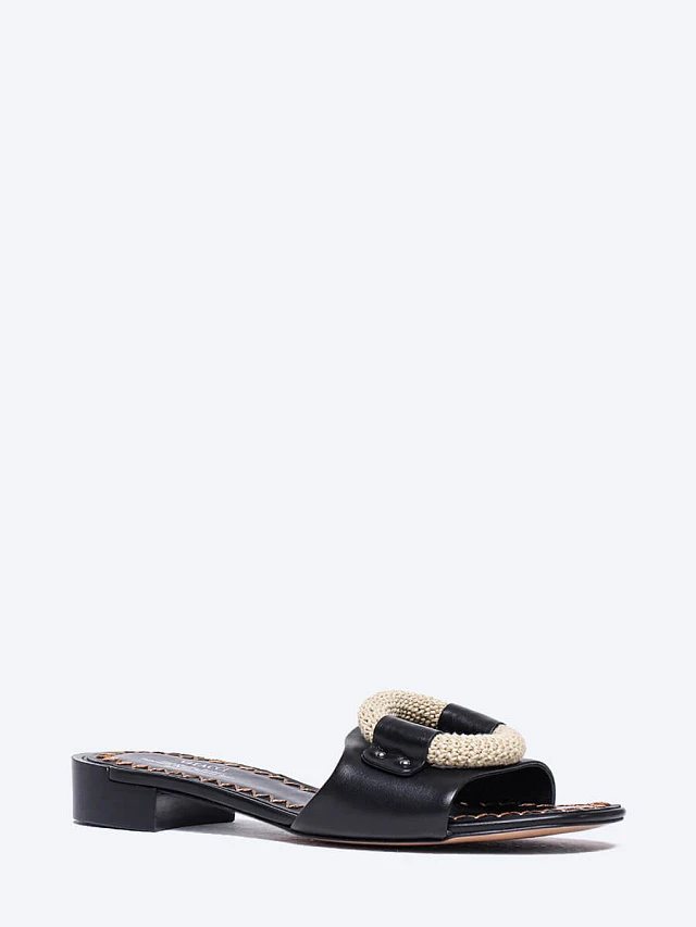 Сабо женские летние, цвет черный, натуральная кожа 1821468 | 1