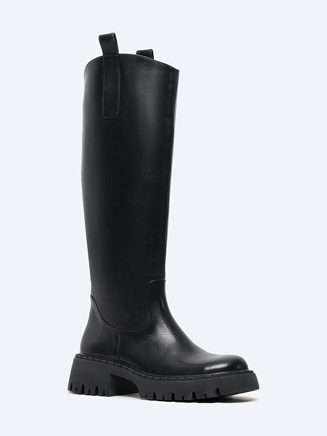 Сапоги женские зимние, цвет черный, натуральная кожа 1849014M | 1