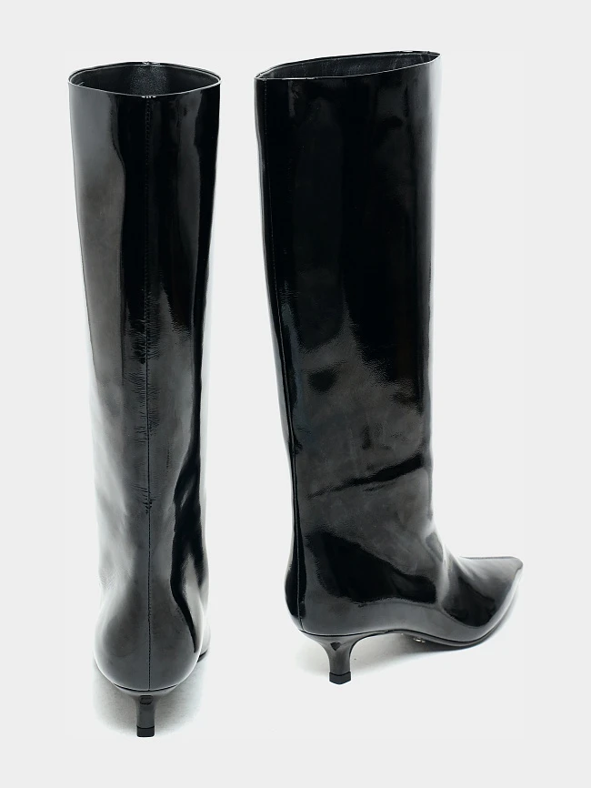 Сапоги женские демисезонные, цвет черный, натуральный наплак 1013760 | 4