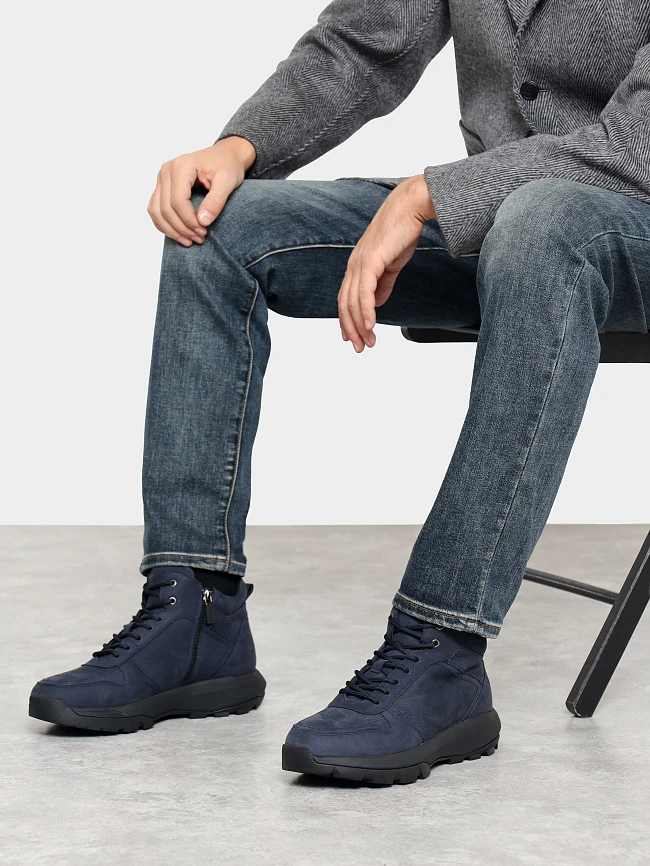 Ботинки мужские зимние, цвет синий, натуральный нубук M1782613M | 10