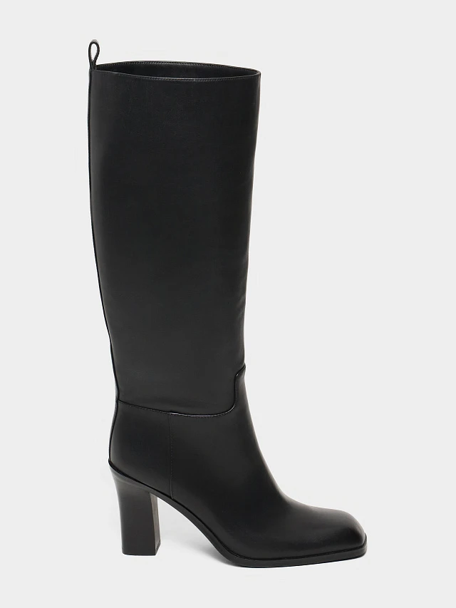 Сапоги женские демисезонные, цвет черный, натуральная кожа 1494518 | 1