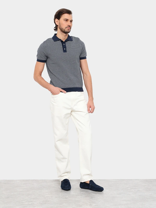 Мокасины мужские летние, цвет синий, натуральный спилок M801345 | 8