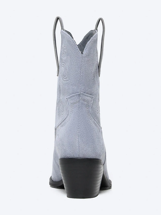 Полусапоги 1848491 женские цвет голубой, искусственный велюр 1848491 | 5