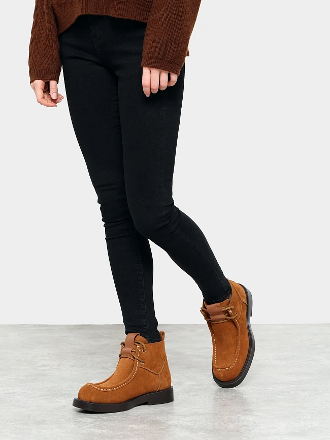 Ботинки женские зимние, цвет рыжий, натуральный спилок 1731194M | 7