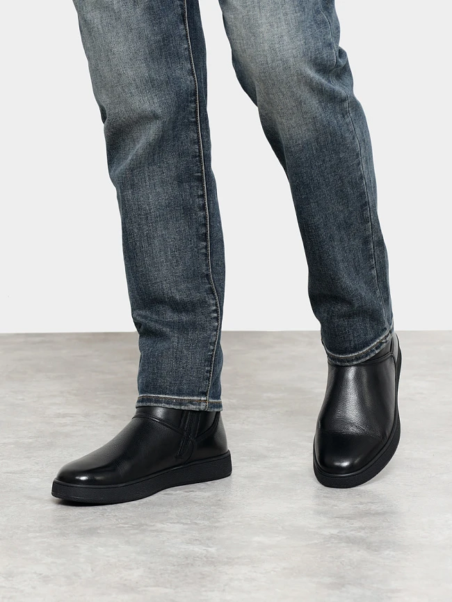 Полусапоги мужские зимние, цвет черный, натуральная кожа M254259M | 6