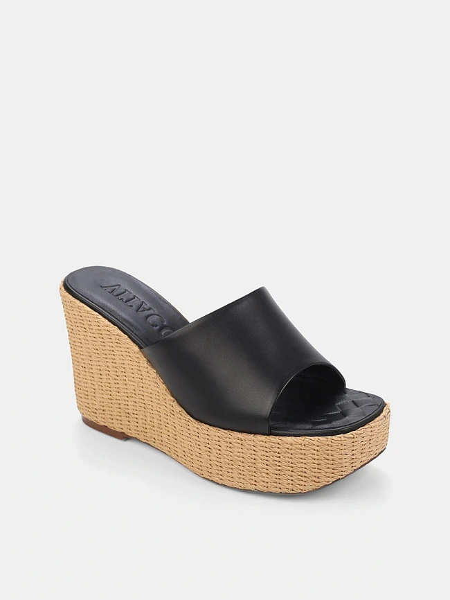 Сабо женские летние, цвет черный, натуральная кожа 1821391 | 1