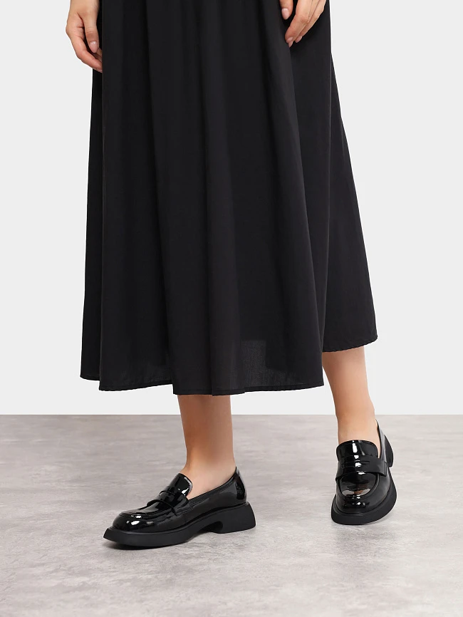 Лоферы женские всесезонные, цвет черный, натуральная кожа и полимерные материалы 1849340 | 7