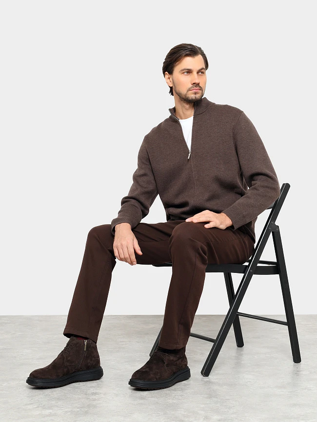 Ботинки мужские зимние, цвет коричневый, натуральный велюр M1023018M | 11