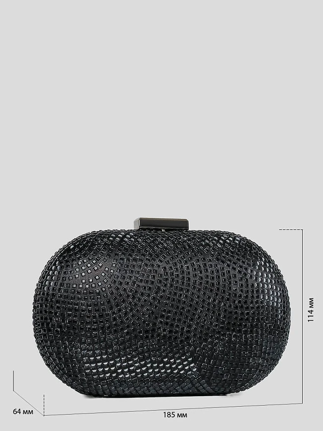 Клатчи C0968-01 женские цвет черный, текстиль/стразы C0968-01        | 2
