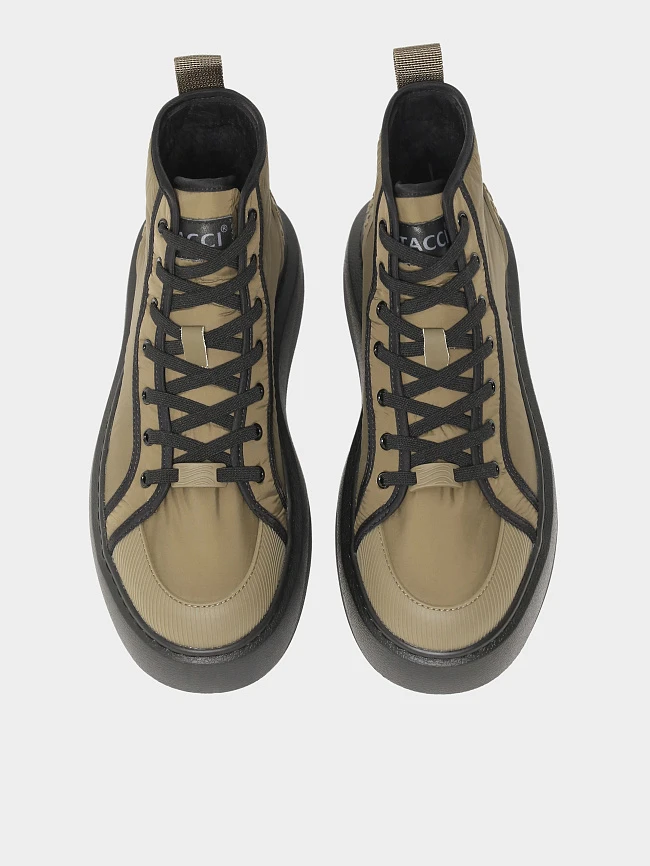 Кеды мужские зимние, цвет хаки, текстиль M03050M | 4