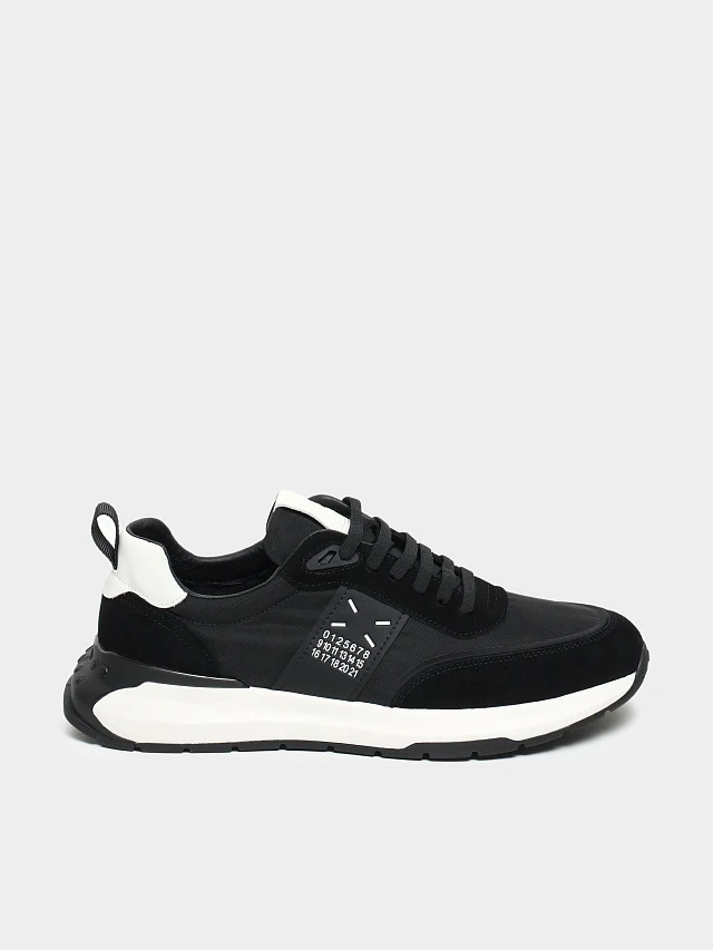 Кроссовки мужские демисезонные, цвет черный, натуральный спилок/текстиль/натуральная кожа M03103 | 6