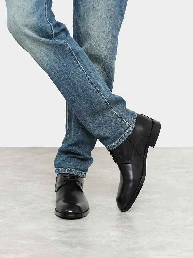 Ботинки мужские демисезонные, цвет черный, натуральная кожа M1022993 | 9