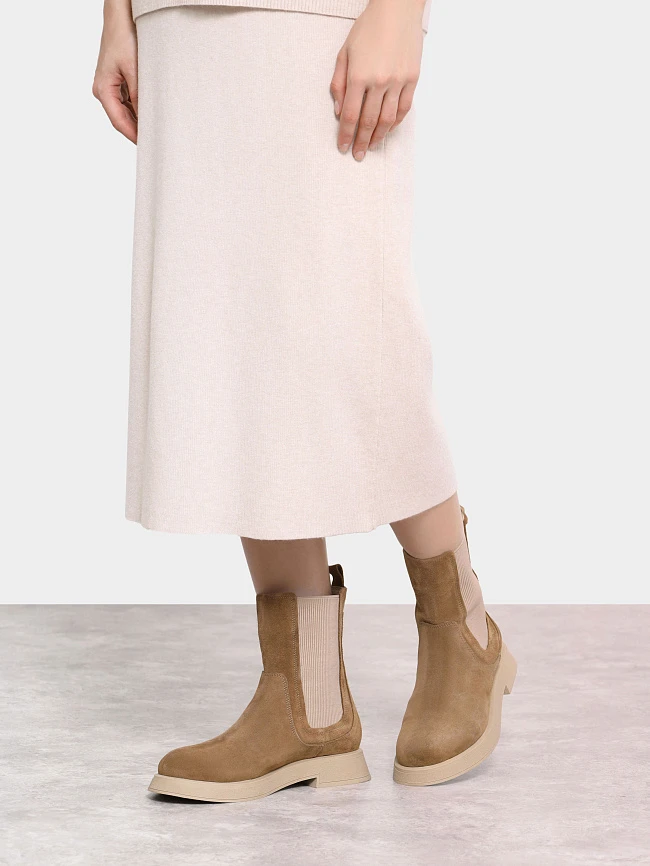 Ботинки женские демисезонные, цвет коричневый, натуральный спилок 136560 | 8