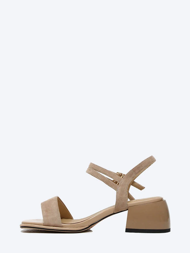 Босоножки 1848404 женские цвет бежевый, натуральный велюр 1848404 | 3