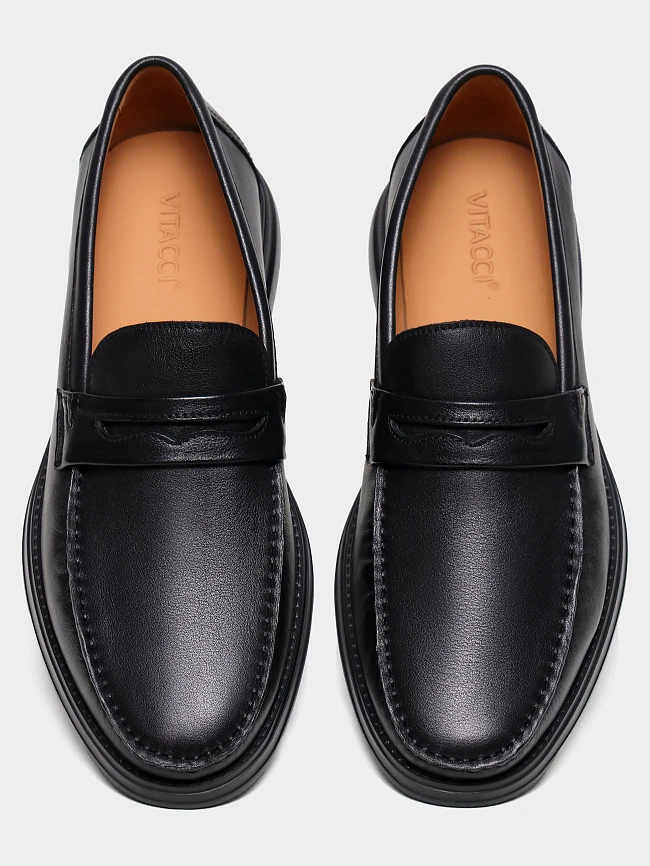 Мокасины мужские летние, цвет черный, натуральная кожа M801315 | 4