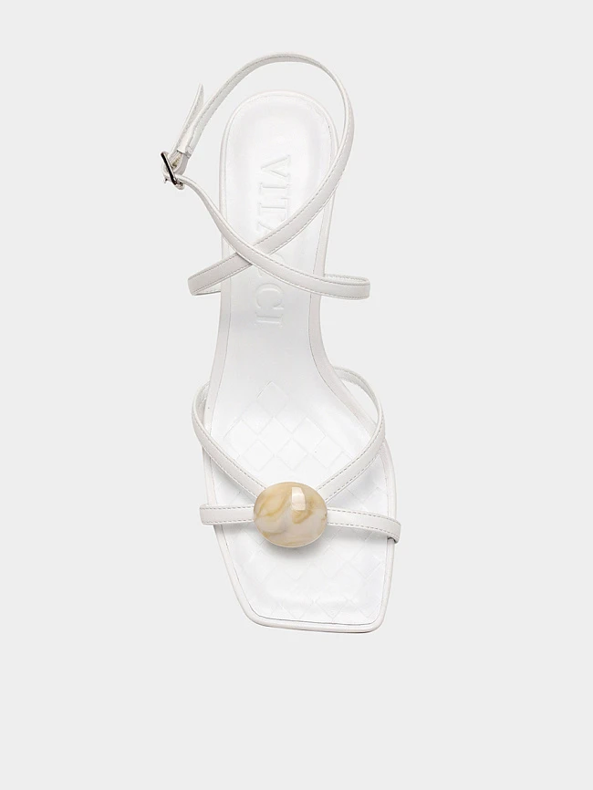 Босоножки женские летние, цвет белый, натуральная кожа 1821738 | 4