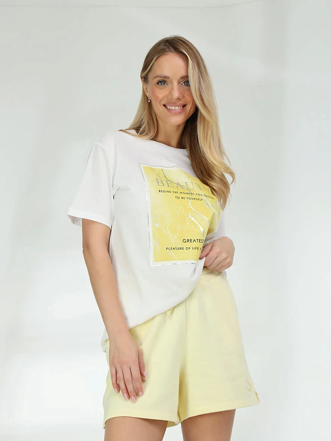 Костюм спортивный (футболка+шорты) женские всесезонные TEset03-27 | 6