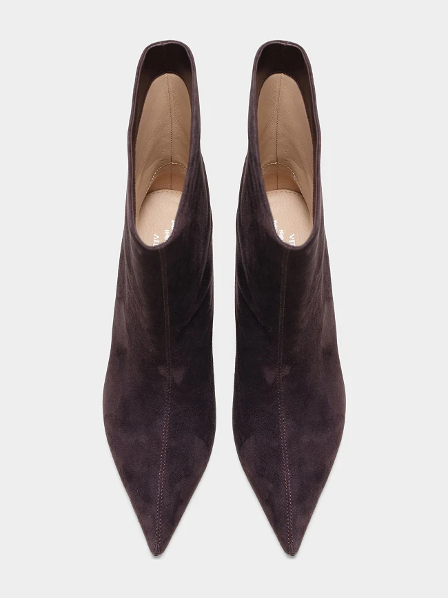 Полусапоги женские всесезонные, цвет фиолетовый, натуральный велюр 497212 | 5