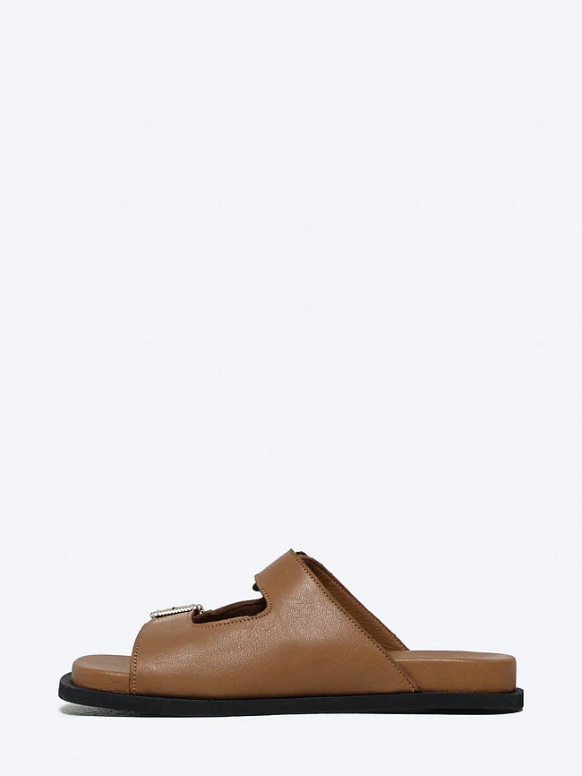 Сабо женские летние, цвет коричневый, натуральная кожа 887035 | 3