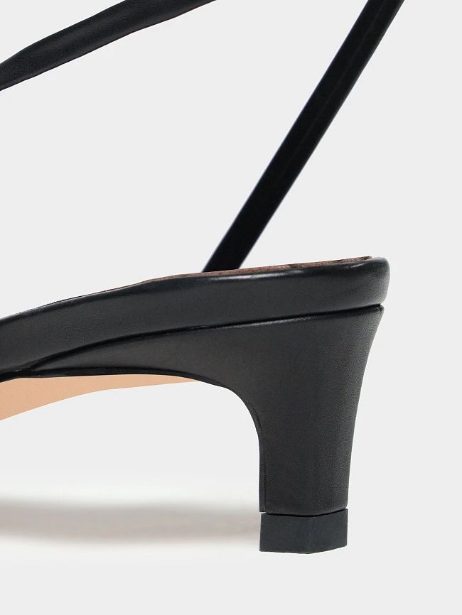 Босоножки женские летние, цвет черный, натуральная кожа 1731300 | 5