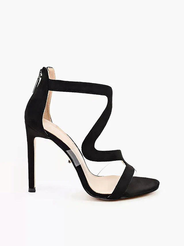 Босоножки женские летние, цвет черный, искусственный велюр 1394672P3 | 1