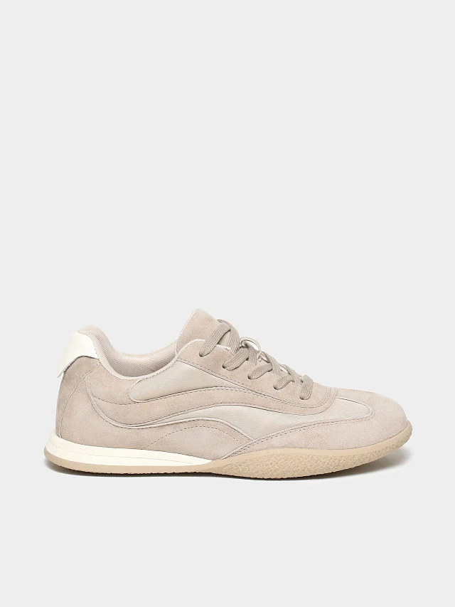 Кеды женские летние, цвет бежевый, натуральный велюр/текстиль 3630430 | 1