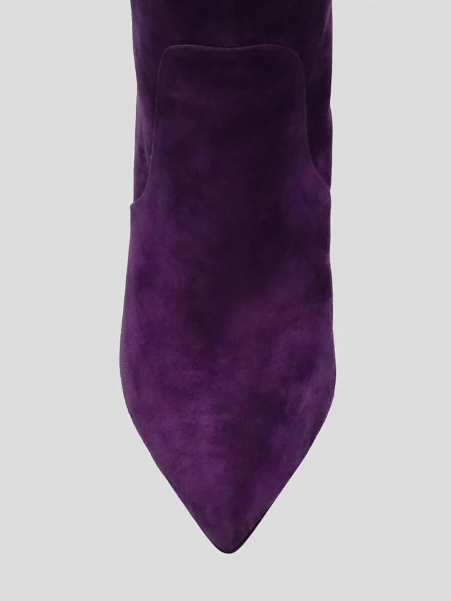 Ботфорты женские демисезонные, цвет фиолетовый, натуральный велюр 495560 | 4