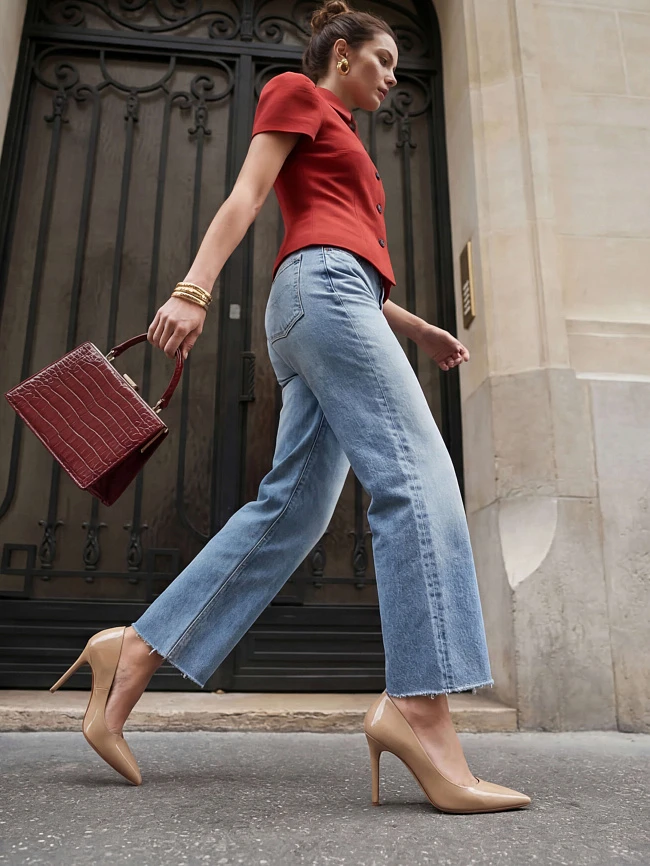 Туфли женские всесезонные, цвет бежевый, натуральная лаковая кожа 497556 | 9