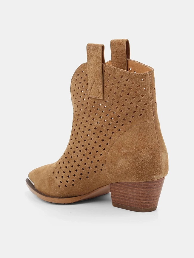 Ботильоны женские летние, цвет рыжий, натуральный спилок 1849874 | 3