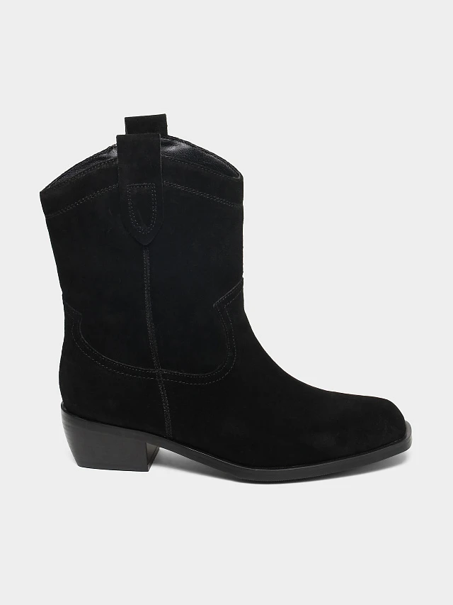 Полусапоги женские демисезонные, цвет черный, натуральный спилок 18410103 | 1