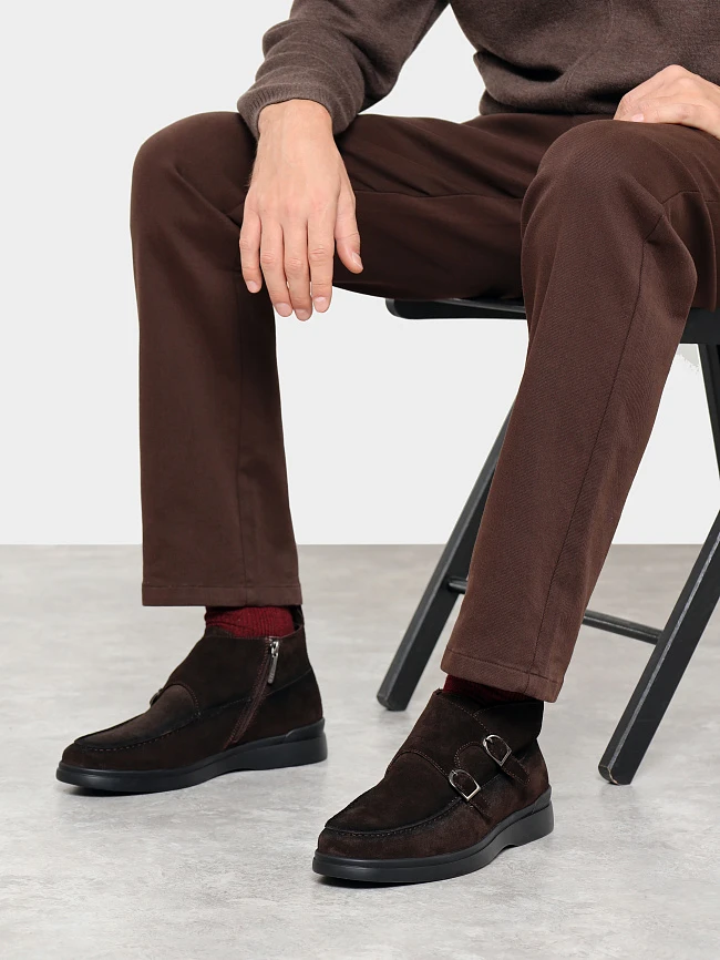 Ботинки мужские демисезонные, цвет коричневый, натуральный спилок M801219 | 10