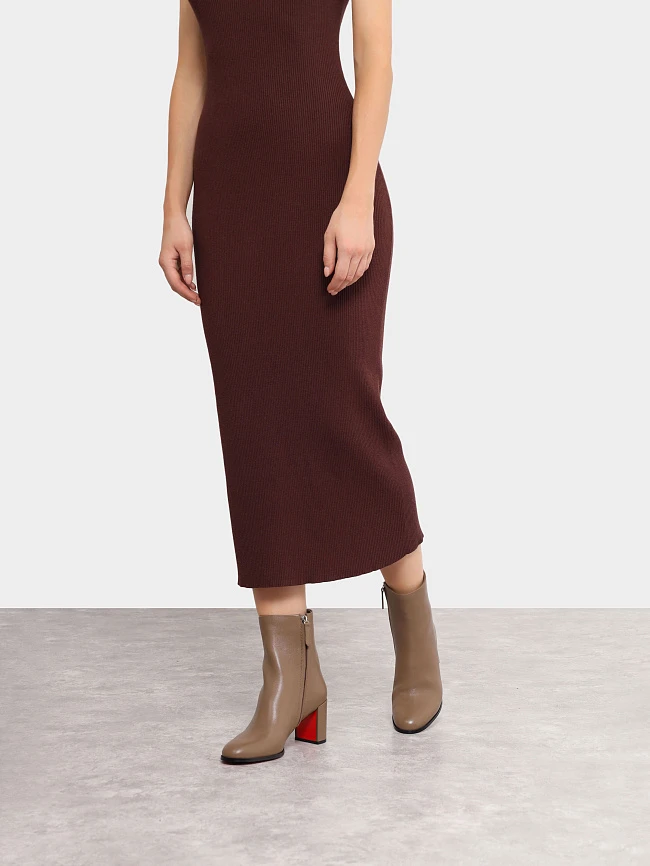 Полусапоги женские демисезонные, цвет коричневый, натуральный велюр 495612 | 6