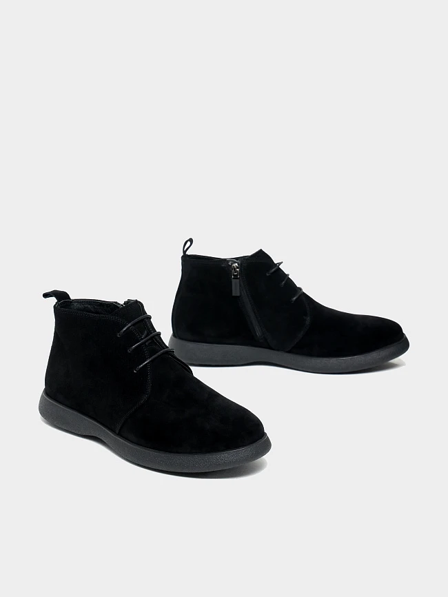 Ботинки мужские зимние, цвет черный, натуральный спилок M801049M | 3