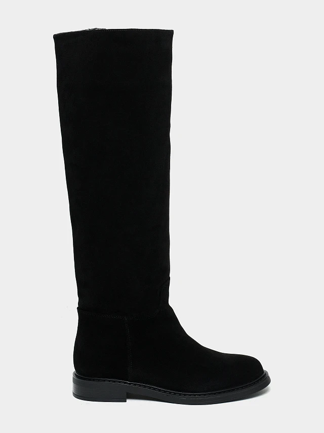 Сапоги женские демисезонные, цвет черный, натуральный спилок 27VC165 | 1