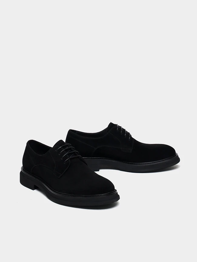 Полуботинки мужские всесезонные, цвет черный, натуральный велюр M1022904 | 3