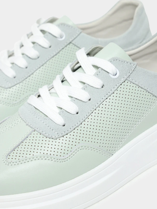 Кеды женские демисезонные, цвет мятный, натуральная кожа и полимерные материалы 116030 | 7