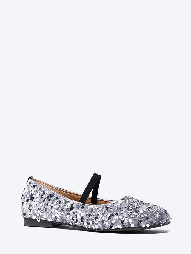 Балетки женские всесезонные, цвет серебряный, текстиль 7210058 | 1