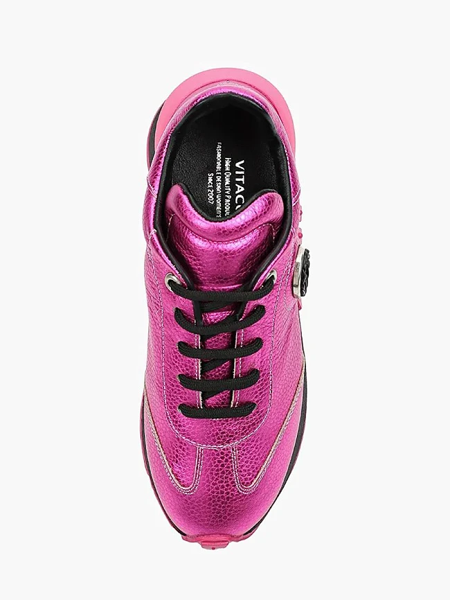 Кроссовки женские демисезонные, цвет фуксия, натуральная кожа 136596 | 4