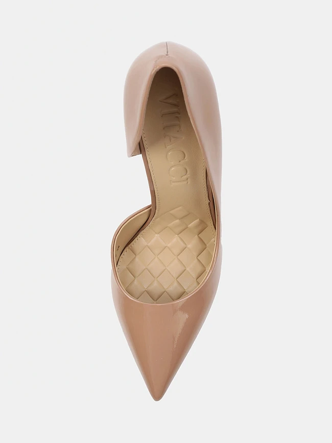 Туфли женские всесезонные, цвет бежевый, натуральная лаковая кожа 496081P2 | 4